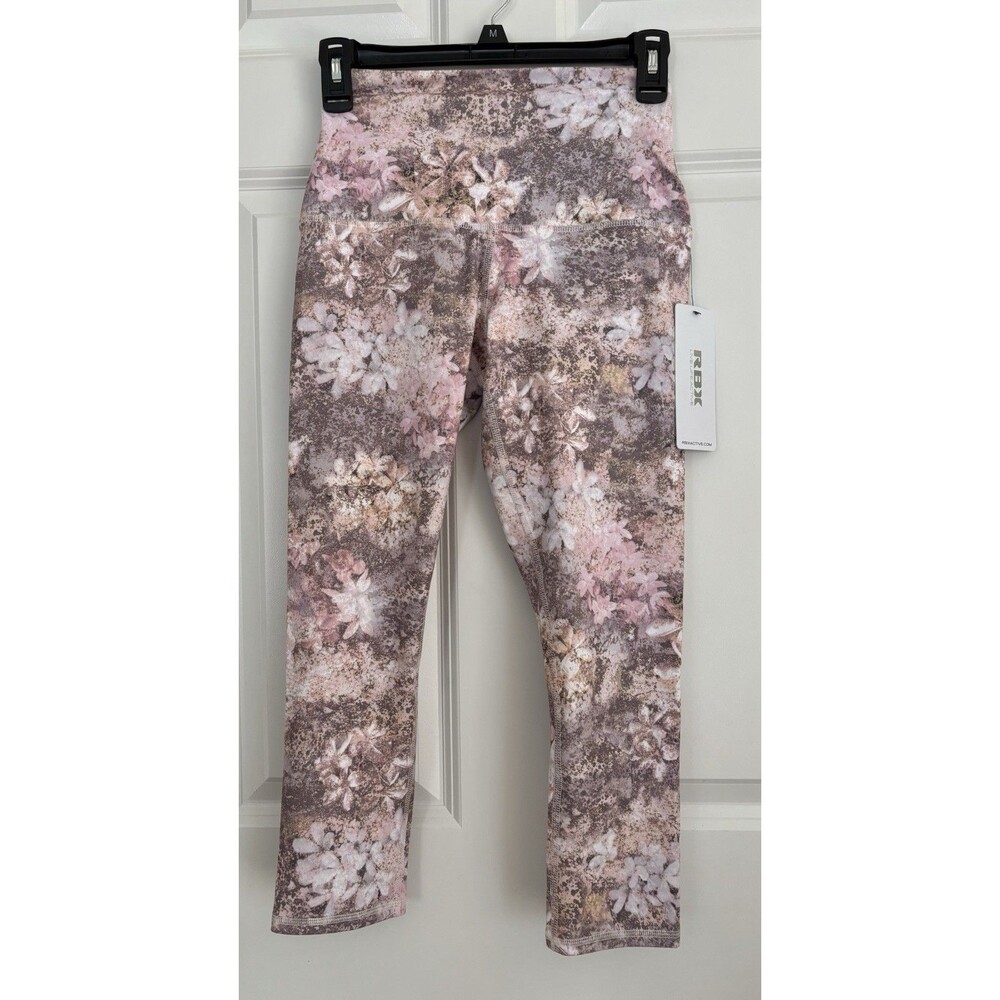 RBX Active High Waist Leggings Size Small Peach Tech Flex Workout Pants Capri - Picture 2 of 6